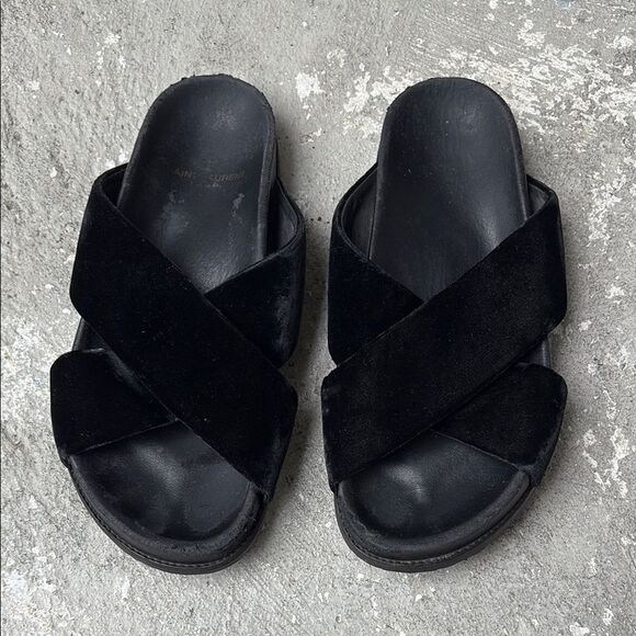 Saint Laurent velvet slides - Picture 1 of 11